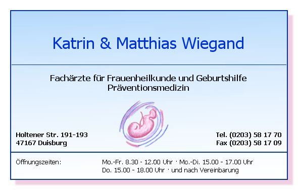 Praxisschild Katrin & Matthias Wiegand